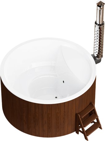 Купель PolarSpa Elite термососна 220 (темный, с аэромассажем и хромотерапией)