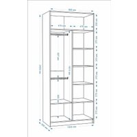Шкаф-гармошка Евва Лайн ЛН-2D.560.02(2Z/2Z) (бодега белый)