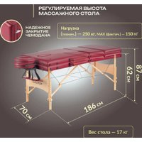 Массажный стол Calmer Bamboo Three 70 (красный)