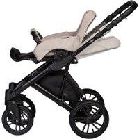 Универсальная коляска Indigo Mio ECO (2 в 1, 04/черная кожа+светло-бежевая кожа)