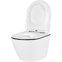 Унитаз подвесной Roxen Antares Black в комплекте с инсталляцией StounFix Dual Fresh 6 в 1 964974 (кнопка: черное стекло)