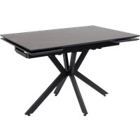 Кухонный стол Lepremo AV 2111 МДФ+керамика раздвижной 1200-1800x800 (черный матовый Shakespeare/черный)