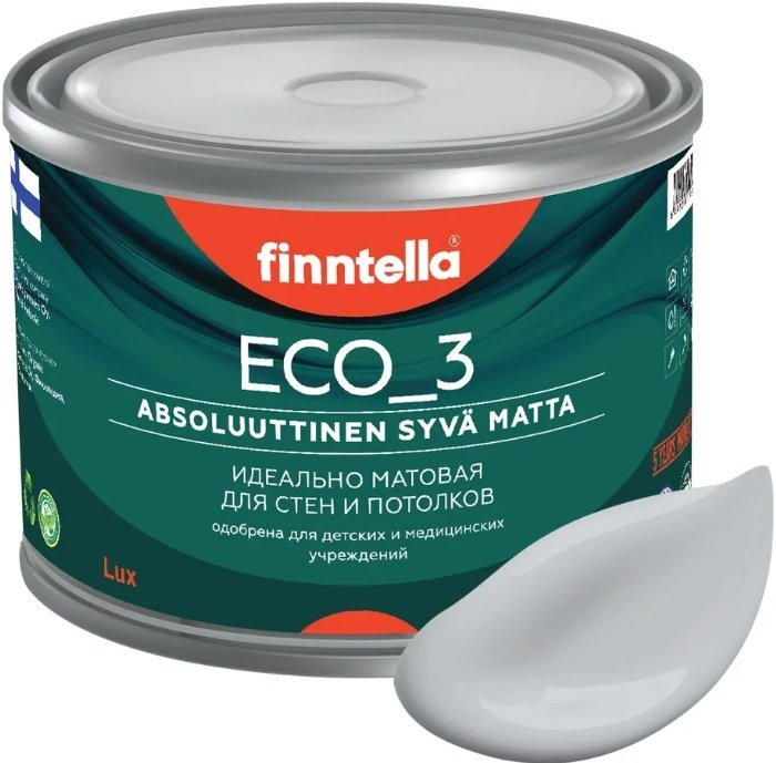 

Краска Finntella Eco 3 Wash and Clean Tuuli F-08-1-1-LG166 9 л (серый)