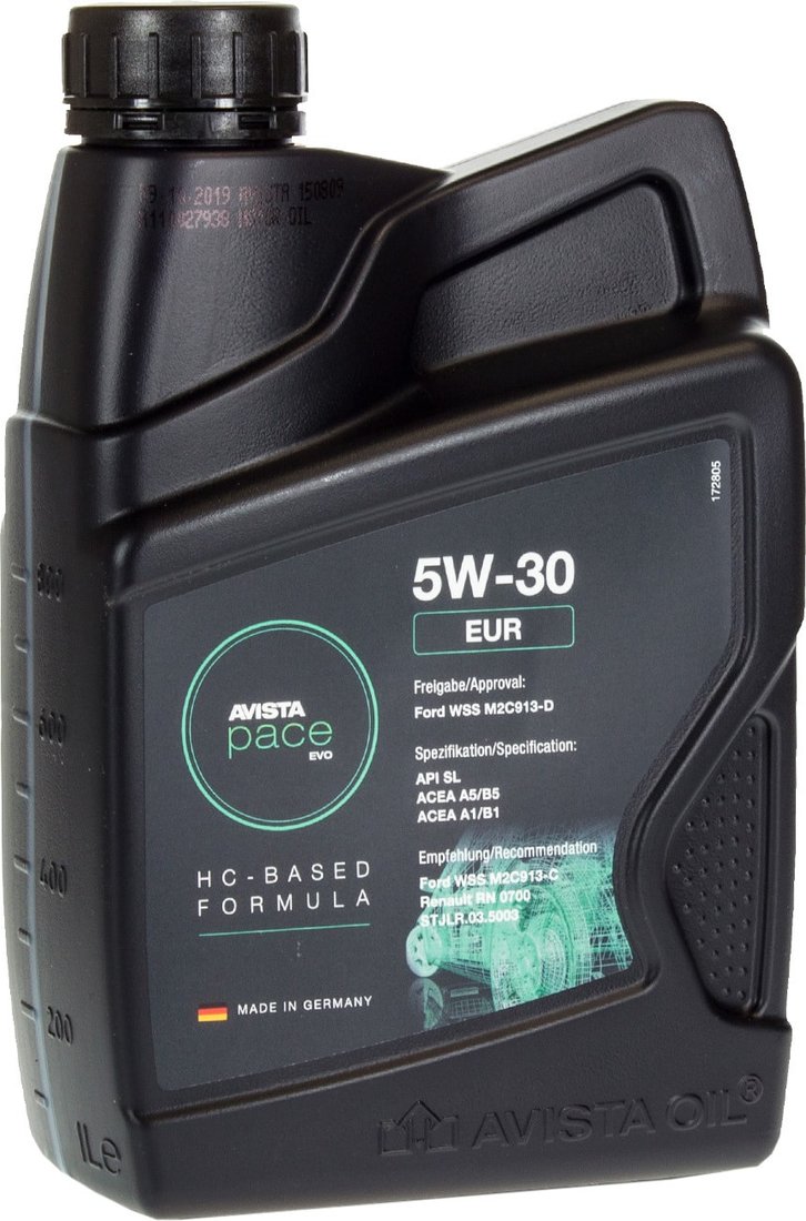 

Моторное масло Avista pace EVO EUR 5W-30 1л