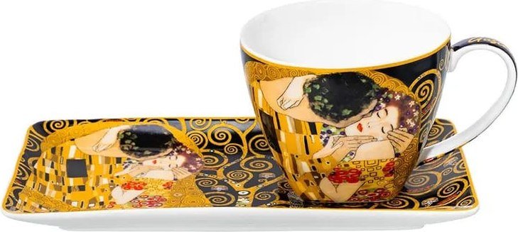 

Чашка с блюдцем Elan Gallery Поцелуй на черном 420729 (New Bone China)