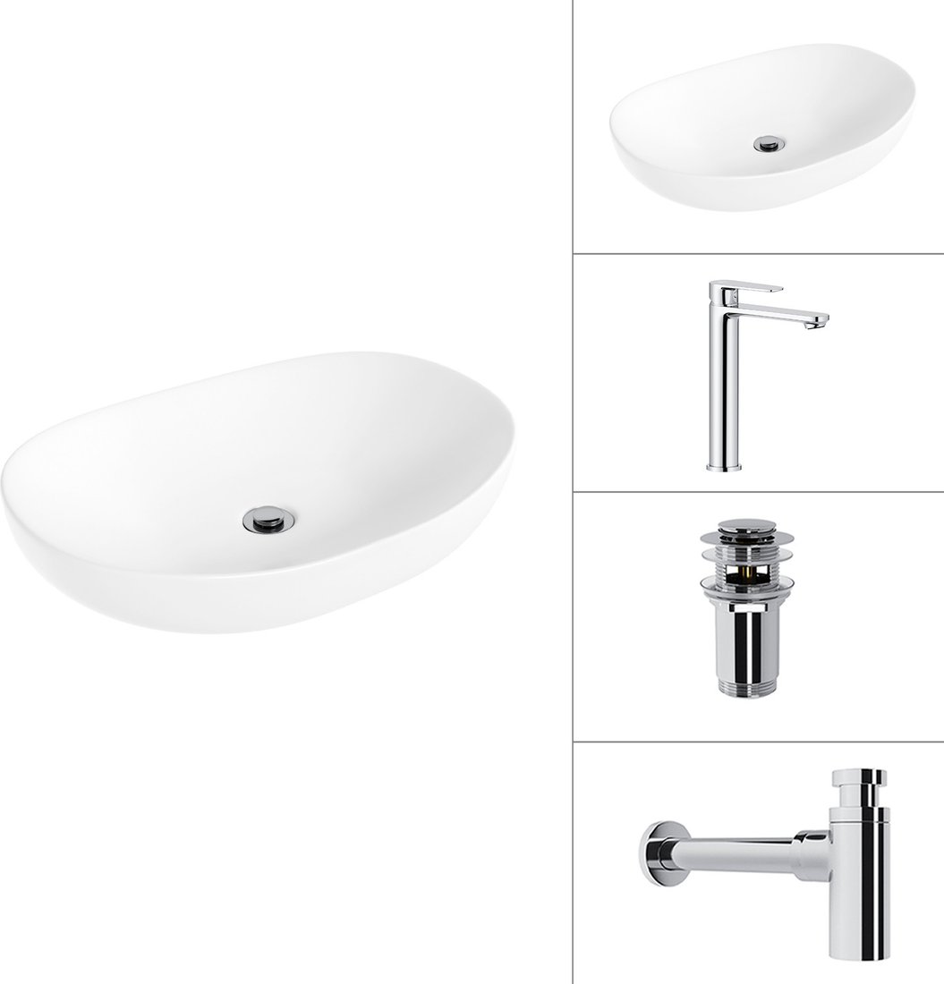 Умывальник Lauter 21502 + Moon 21СK81691C + сифон 21635CH + дон.клапан 21190CH (хром)