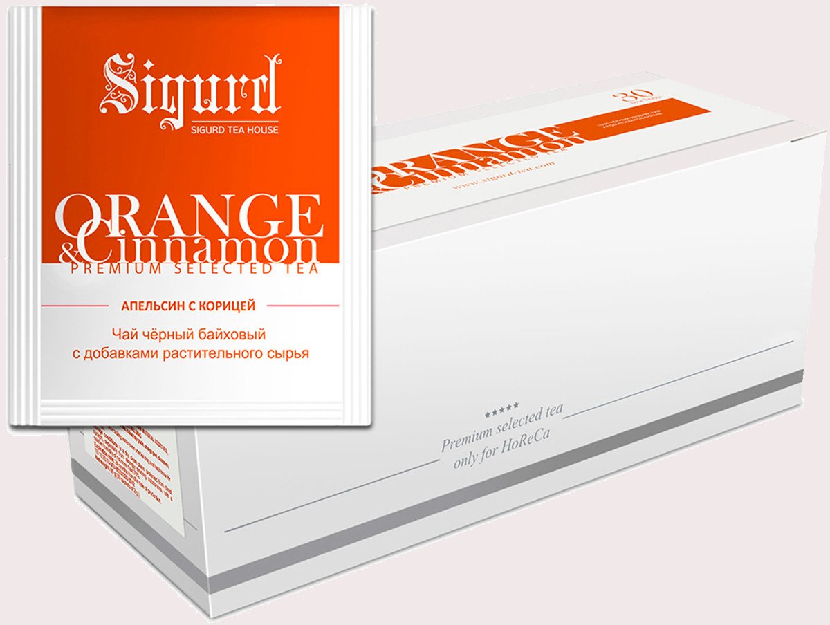 

Черный чай Sigurd Orange & Cinnamon Апельсин с корицей 30 шт