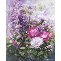 Картина по номерам Белоснежка Пионы и люпины 040-AB