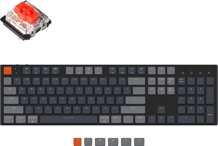 

Клавиатура Keychron K5 RGB K5-B1 (Gateron Low Profile Red, нет кириллицы)