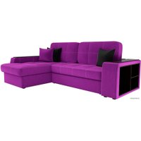 Угловой диван Лига диванов Брюссель 29389 (левый, микровельвет, фиолетовый)