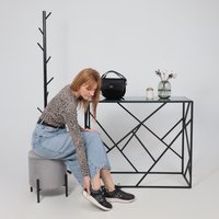 Пуфик AksHome Boot (серый велюр/черный)