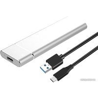 Бокс для накопителей M.2 USBTOP M.2 NGFF - USB-C/USB-A (5 Гбит/с, серебристый)