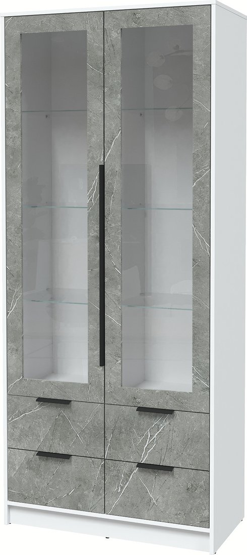 

Шкаф-витрина Интерлиния Концепт КТ-ШВ2 Глосс (белый платинум/керамика)