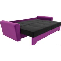 Диван Лига диванов Амстердам 100037 (микровельвет, черный/фиолетовый)