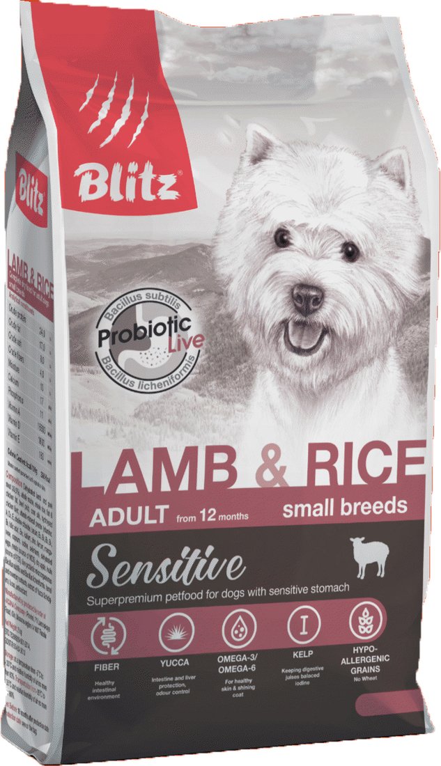 

Сухой корм для собак Blitz Pets Sensitive Adult Small Breeds Lamb & Rice 4205 (500 г)