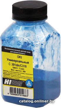 Тонер Hi-Black Универсальный для Oki С301dn/C310 (циан) 50 г