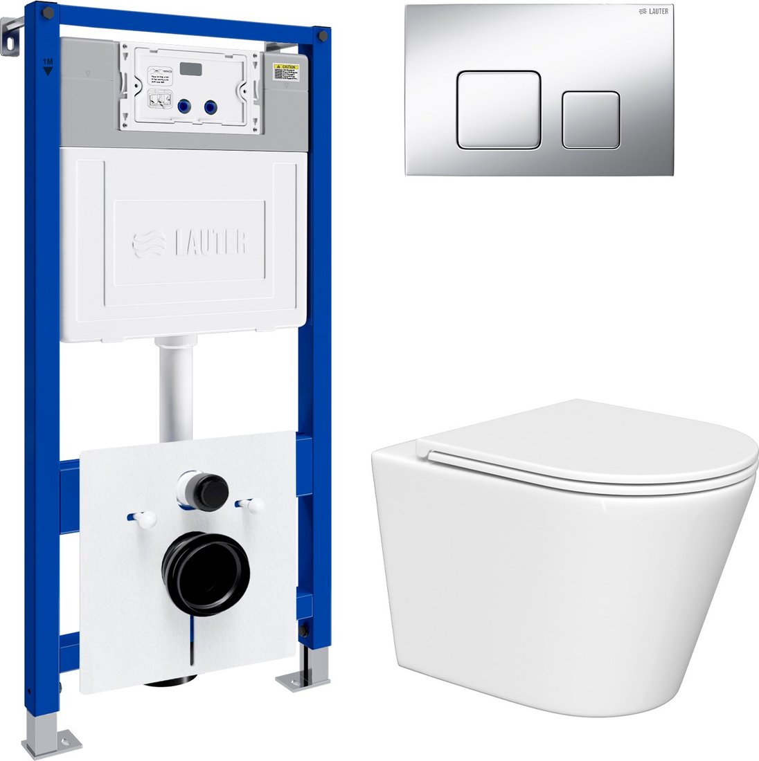 

Унитаз подвесной Lauter Longer 2110822 с кнопкой 219703F (квадратная, сатин)