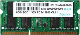 

Оперативная память Apacer 8GB DDR3 SO-DIMM PC3-12800 (DV.08G2K.KAM)
