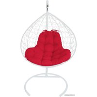 Подвесное кресло M-Group XL 11120106 (белый ротанг/красная подушка)