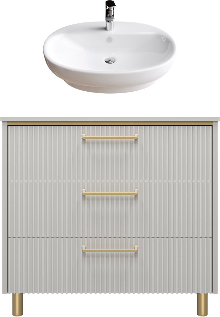 

Brevita Тумба с умывальником Elche 80 ELC-0080-0302Я+0116 (серый кашемир)