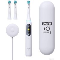 Электрическая зубная щетка Oral-B iO 8 (белый, 3 насадки)