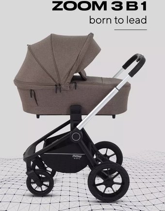 Универсальная коляска MOWbaby Zoom PU RA087 (3 в 1, silver cacao brown)