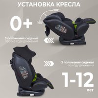 Детское автокресло Sweet Baby Suburban 360 Isofix 0-36 (черный/зеленый)