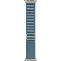 Умные часы Apple Watch Ultra 3 LTE 49 мм (титановый корпус, природный/голубой, текстильный ремешок размера S)