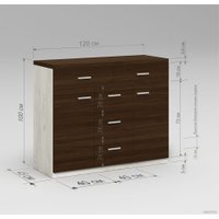 Комод Миркомодоф Милтон 13 (дуб крафт белый/орех темный)