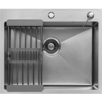 Кухонная мойка ARFEKA ECO AR мойка 600*500, коландер, дозатор SATIN DECOR VOLCANIC ROCK