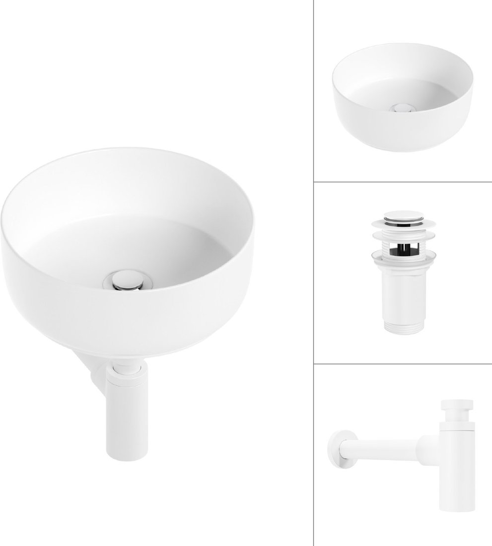 

Умывальник Lauter 21499-31 + клапан 21190W + сифон 21635W (белый матовый)