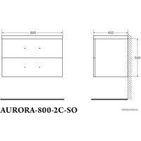 BelBagno Тумба под умывальник Aurora-800-2C-SO-PP (pino pasadena)