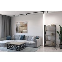 Стеллаж Hype Mebel Квадро 80x200 (белый/дуб галифакс олово)