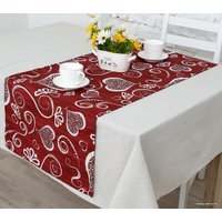 Дорожка на стол Loon Амур негатив 135x45 (бордовый)