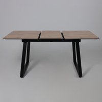 Кухонный стол Lepremo AV 1208 HPL+МДФ раздвижной 1200-1600x800 (дуб вотан/черный)