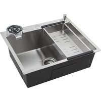 Кухонная мойка Futur FK 6050 Eco Embossing Pop-up Rinzer plus (Satin)