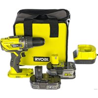 Дрель-шуруповерт Ryobi R18DD3-252S 5133003353 (с 2-мя АКБ 2 Ah+5 Ah, сумка)