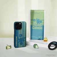 Чехол для телефона Pitaka Pixel Game Kit для iPhone 14 Pro (синий/зеленый)