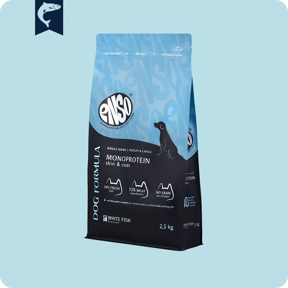 

Сухой корм для собак Enso DF Monoprotein белая рыба брокколи 020/251345 2.5 кг