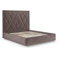 Кровать Мебель-АРС Треви 140 (бархат серо-шоколадный Star Velvet 60 Coffee) в Бобруйске