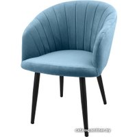 Стул Гальваник Камино-гранде (эмаль черный муар/Catania Dusty Blue)