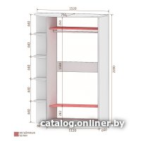 Шкаф-купе Кортекс-мебель Лагуна ШК06-00 правая консоль (береза/белый)