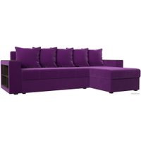 Угловой диван Лига диванов Дубай лайт правый 114171 (микровельвет фиолетовый)