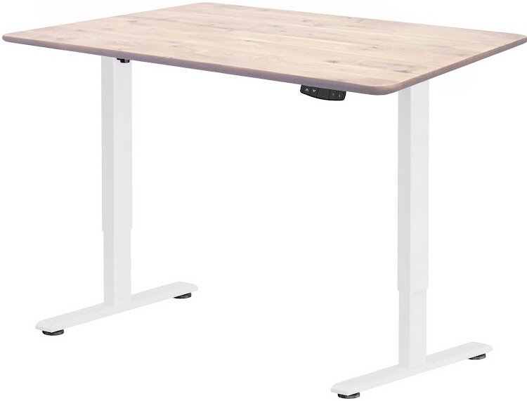Стол с регулировкой высоты ErgoSmart Electric Desk Light 1200х600х27 мм (прямой край, дуб беленый/белый)