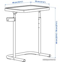 Приставной столик Ikea Бьеркосен 904.764.80 (антрацит)