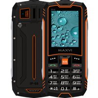 Кнопочный телефон Maxvi R10 (черный/оранжевый)