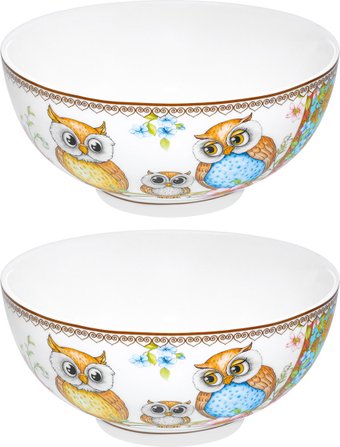 Набор салатников Elan Gallery Совушки New Bone China 420784