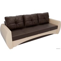 Диван Лига диванов Сатурн 101039 (экокожа, коричневый/бежевый)