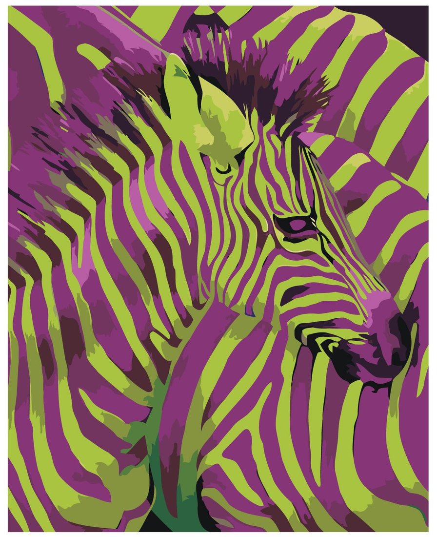 

Картина по номерам SLAVINA Цветная зебра PA110