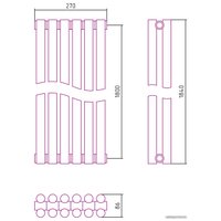 Стальной трубчатый радиатор Сунержа Эстет-11 1800х270 6 секций (белый)